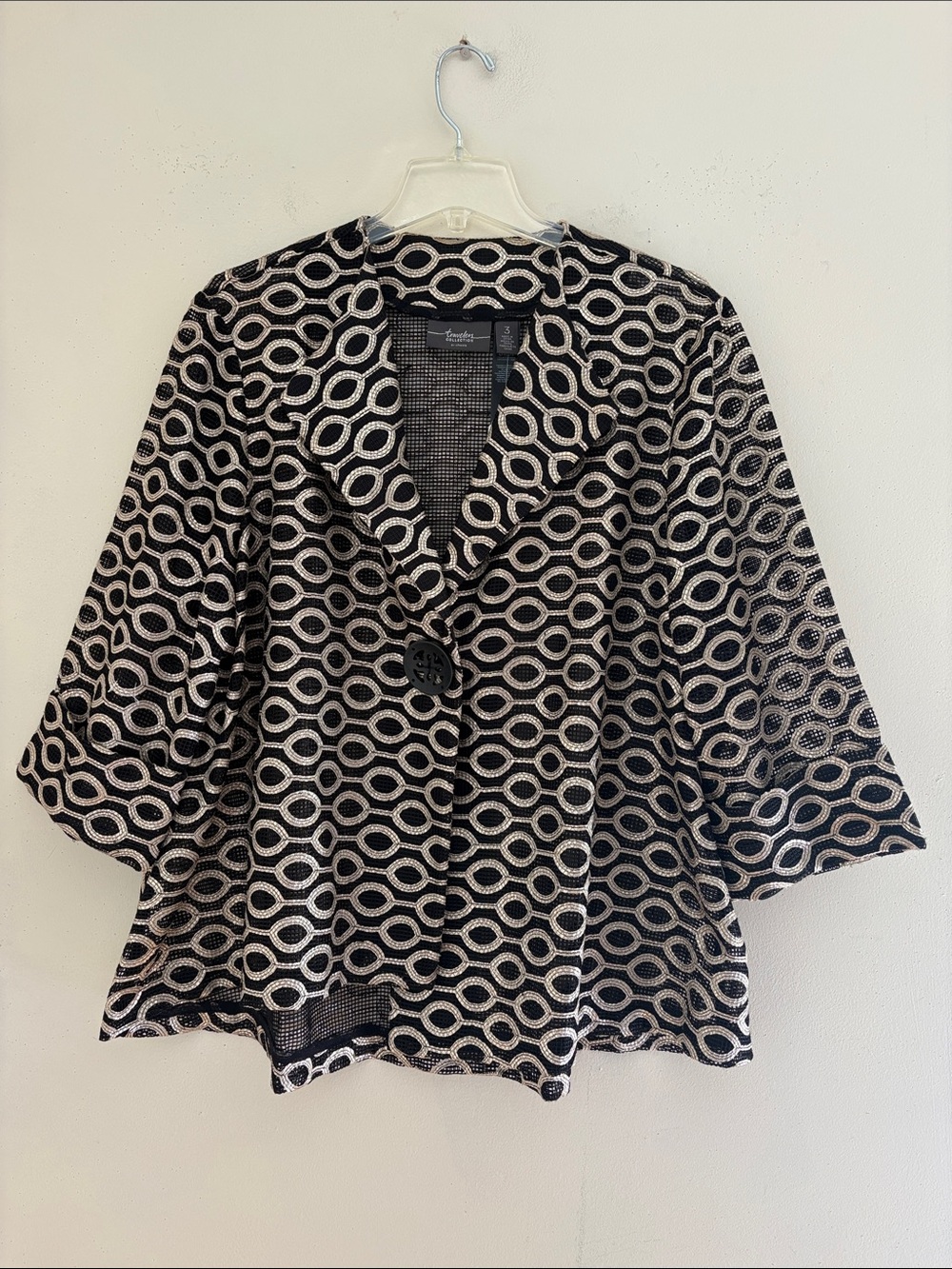 Travelers Collection by Chico’s Geo Strip Jacket-Gold. Chico’s 3 (US 16). NWT.